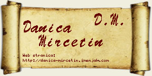 Danica Mirčetin vizit kartica